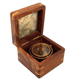 Personalized brass gimbal desk compass
